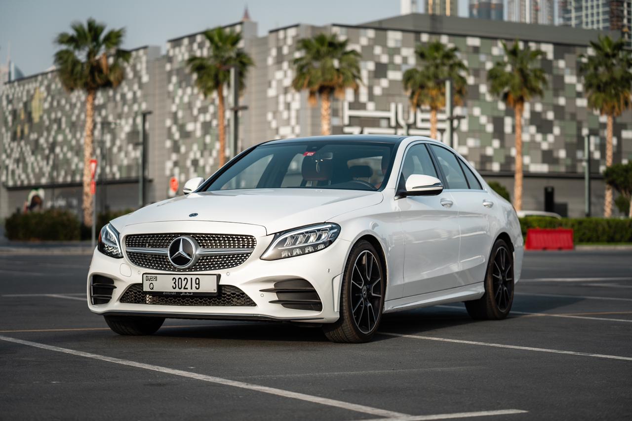 Monthly car rental dubai Mercedes C200 2020